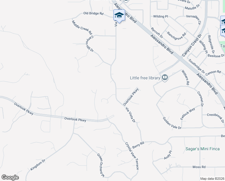 map of restaurants, bars, coffee shops, grocery stores, and more near 1722 Skyhawk Place in Riverside