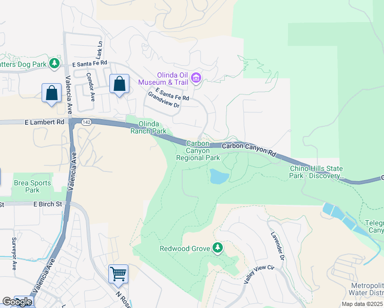 map of restaurants, bars, coffee shops, grocery stores, and more near 4442 Carbon Canyon Road in Brea