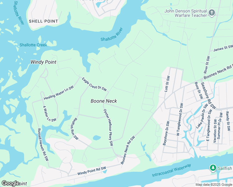 map of restaurants, bars, coffee shops, grocery stores, and more near 3375 Stone Crab Court Southwest in Brunswick County