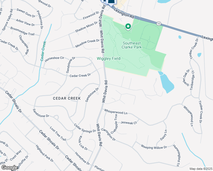 map of restaurants, bars, coffee shops, grocery stores, and more near 379 Sandstone Drive in Athens