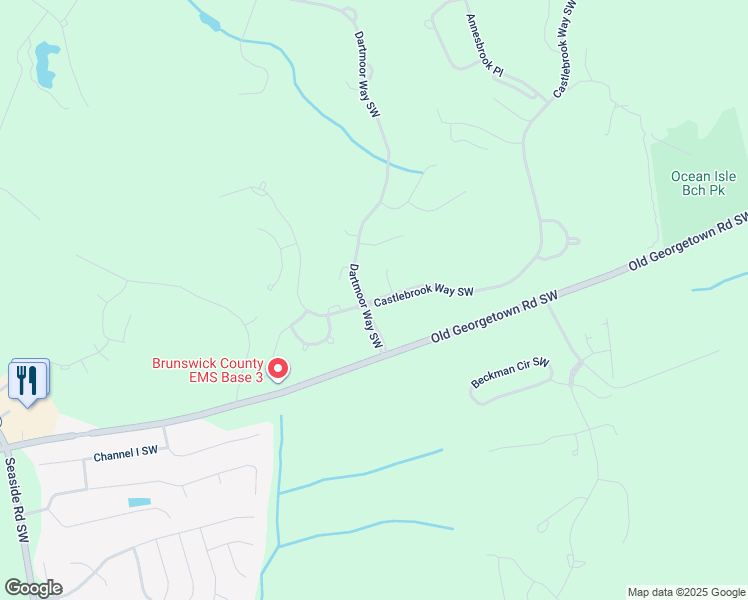 map of restaurants, bars, coffee shops, grocery stores, and more near 6193 Castlebrook Way Southwest in Ocean Isle Beach