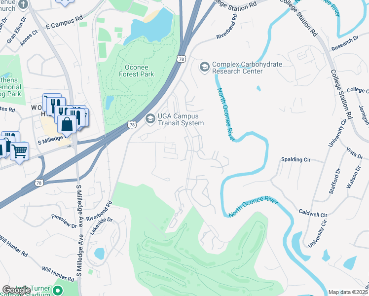 map of restaurants, bars, coffee shops, grocery stores, and more near in Athens