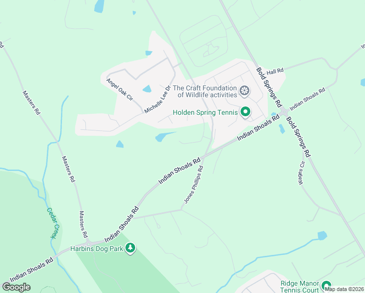 map of restaurants, bars, coffee shops, grocery stores, and more near 2912 Canyon Glen Way in Dacula