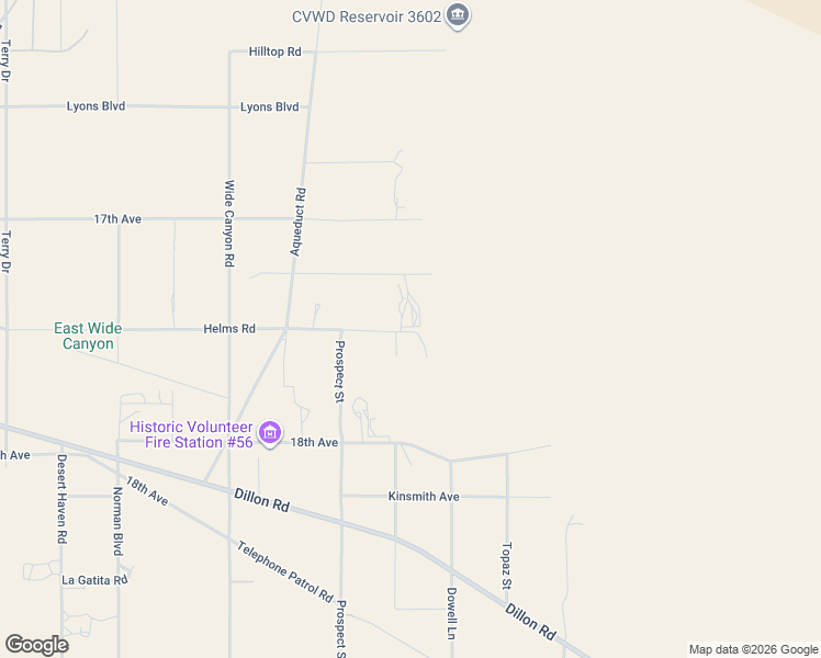 map of restaurants, bars, coffee shops, grocery stores, and more near 73320 Helms Road in Desert Hot Springs