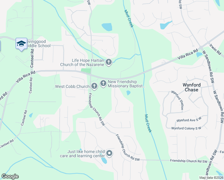 map of restaurants, bars, coffee shops, grocery stores, and more near 1206 Commonwealth Avenue Southwest in Marietta