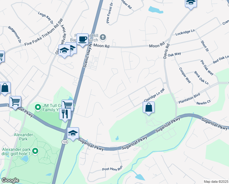 map of restaurants, bars, coffee shops, grocery stores, and more near 748 Channel Lane in Lawrenceville