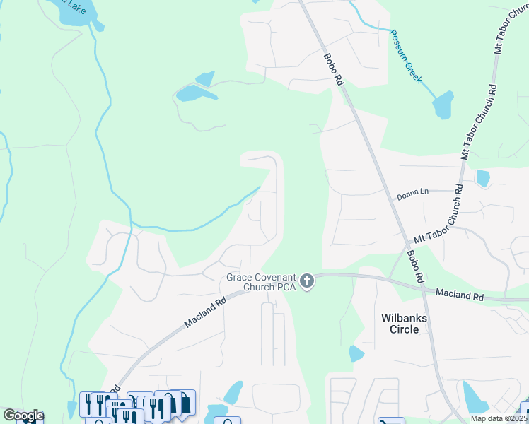 map of restaurants, bars, coffee shops, grocery stores, and more near 112 Donegal Way in Dallas