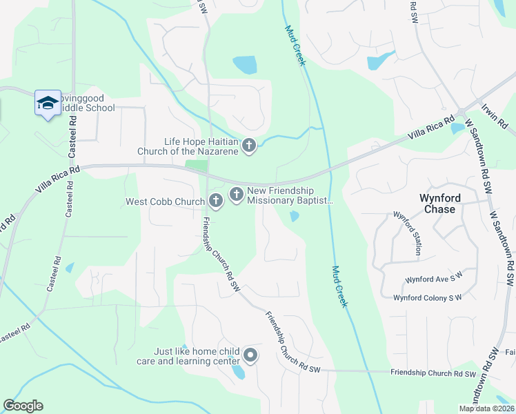 map of restaurants, bars, coffee shops, grocery stores, and more near 1206 Commonwealth Avenue Southwest in Marietta