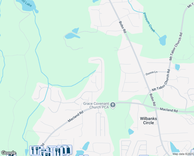 map of restaurants, bars, coffee shops, grocery stores, and more near 124 Donegal Way in Dallas