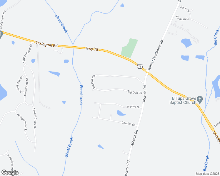 map of restaurants, bars, coffee shops, grocery stores, and more near 305 Big Oak Circle in Athens