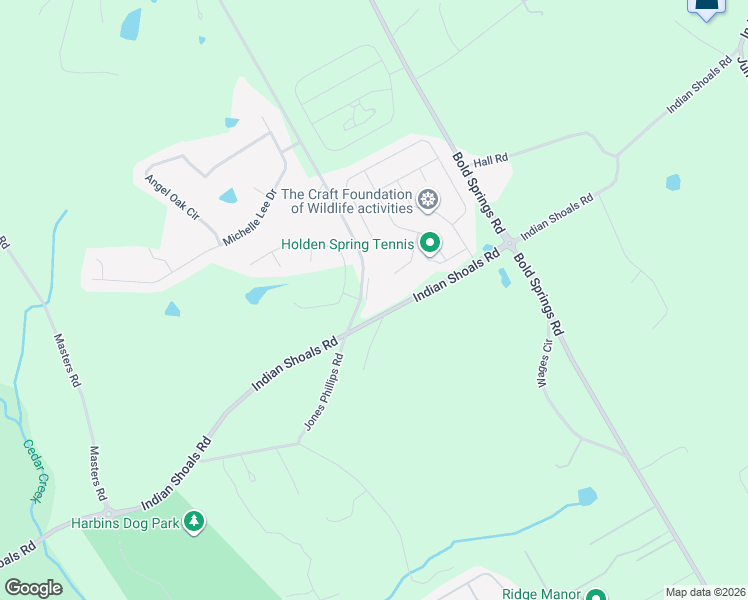 map of restaurants, bars, coffee shops, grocery stores, and more near 2926 Jones Phillips Road in Dacula