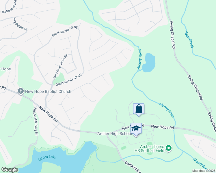 map of restaurants, bars, coffee shops, grocery stores, and more near 1945 Tribble Valley Drive in Lawrenceville
