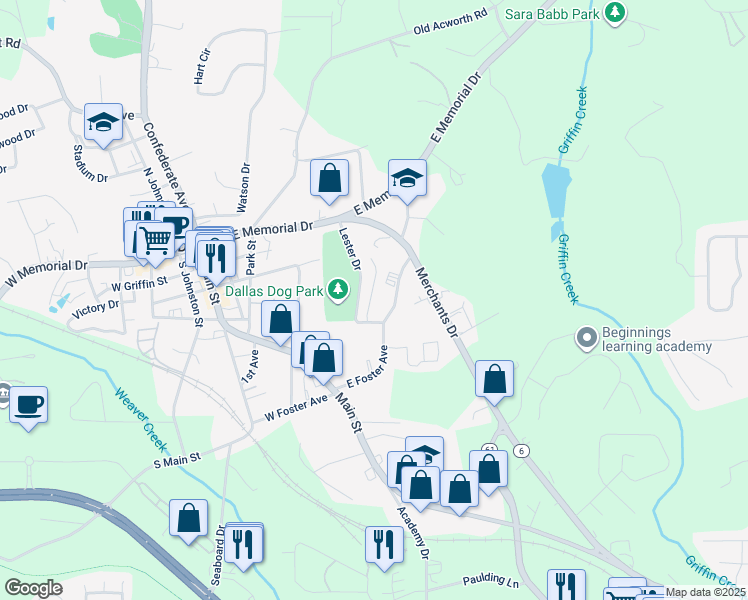 map of restaurants, bars, coffee shops, grocery stores, and more near 108 Cobblestone Drive in Dallas