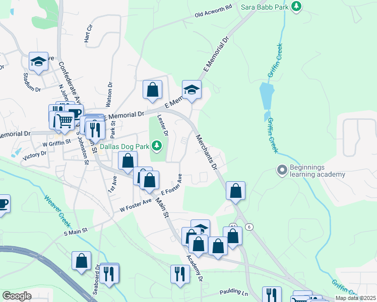 map of restaurants, bars, coffee shops, grocery stores, and more near 365 East Foster Avenue in Dallas
