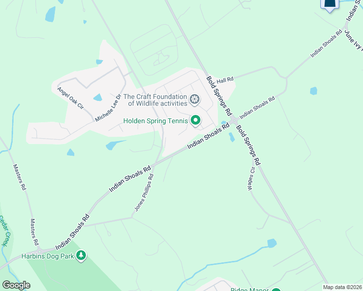 map of restaurants, bars, coffee shops, grocery stores, and more near 3052 Indian Shoals Road in Dacula