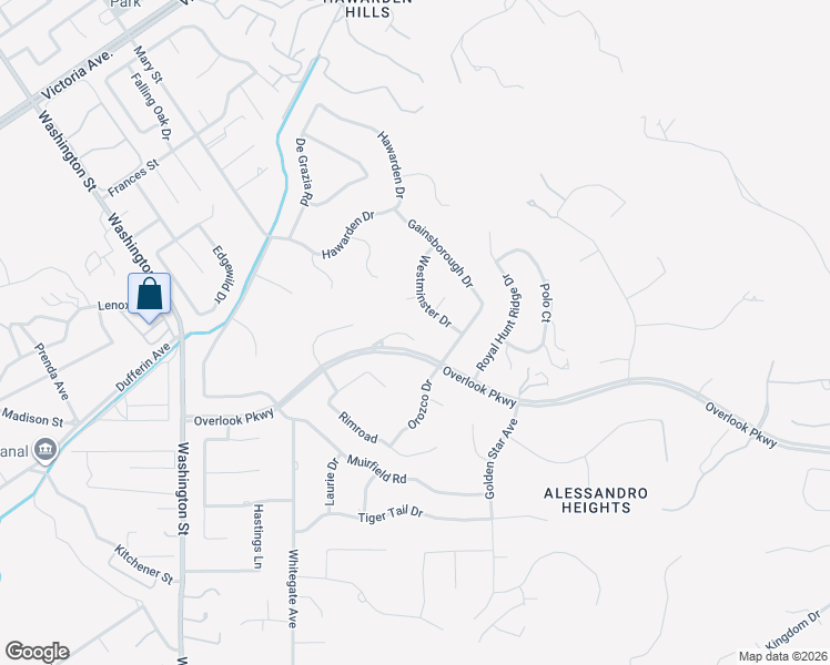 map of restaurants, bars, coffee shops, grocery stores, and more near 1389 Ocotillo Drive in Riverside