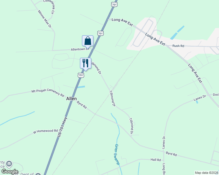 map of restaurants, bars, coffee shops, grocery stores, and more near 3939 Tillmond Drive in Conway