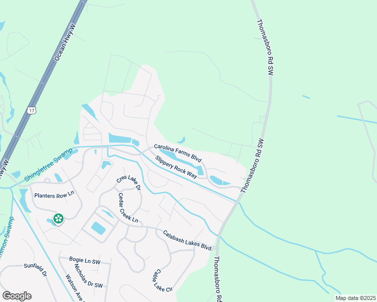 map of restaurants, bars, coffee shops, grocery stores, and more near 258 Carolina Farms Boulevard in Calabash