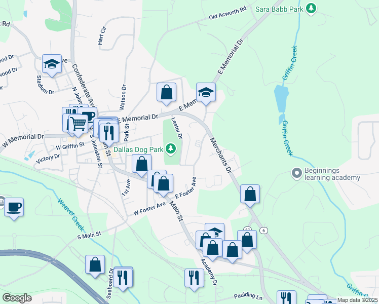 map of restaurants, bars, coffee shops, grocery stores, and more near 110 Cobblestone Drive in Dallas