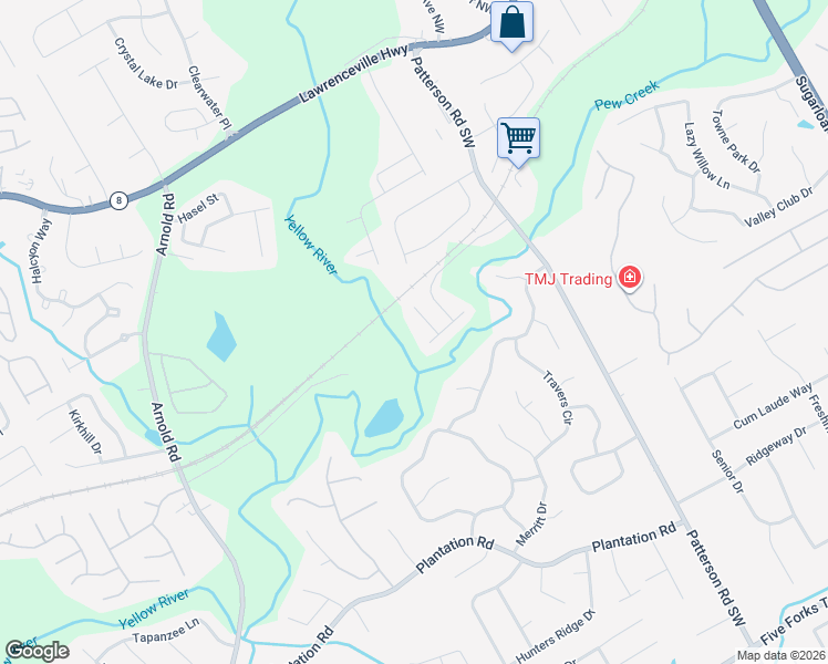 map of restaurants, bars, coffee shops, grocery stores, and more near 2067 Patterson Park Place in Lawrenceville
