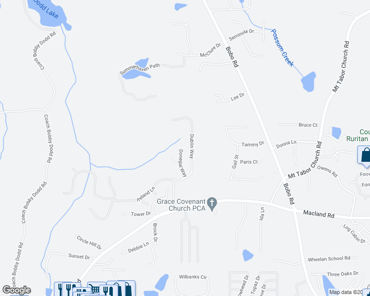 map of restaurants, bars, coffee shops, grocery stores, and more near 138 Donegal Way in Dallas