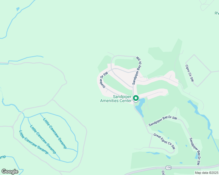 map of restaurants, bars, coffee shops, grocery stores, and more near 7568 Dunbar Drive Southwest in Sunset Beach