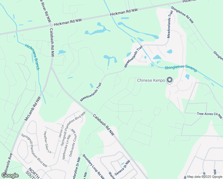 map of restaurants, bars, coffee shops, grocery stores, and more near 1072 Ridge Walk Way Northwest in Calabash