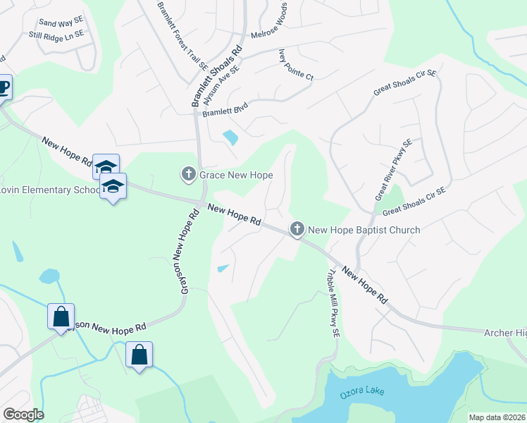 map of restaurants, bars, coffee shops, grocery stores, and more near 1130 Grayson Oaks Drive in Lawrenceville
