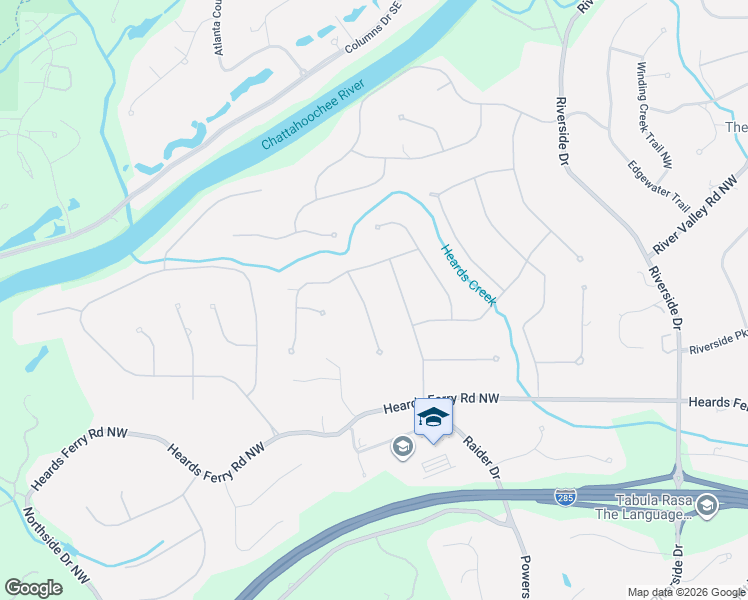 map of restaurants, bars, coffee shops, grocery stores, and more near 985 Ivy Falls Drive Northwest in Sandy Springs