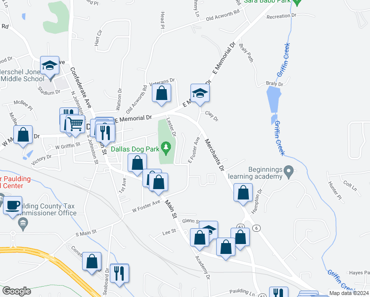 map of restaurants, bars, coffee shops, grocery stores, and more near 114 Cobblestone Drive in Dallas