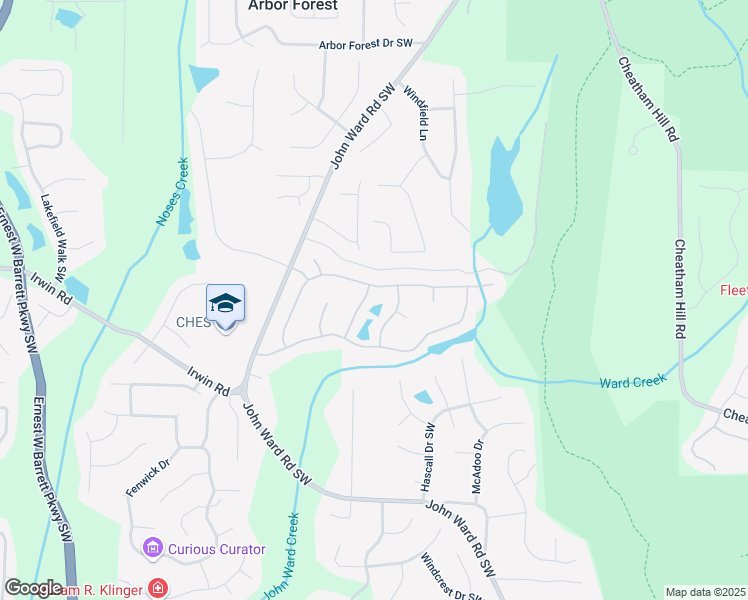 map of restaurants, bars, coffee shops, grocery stores, and more near 988 Gentry Lane in Marietta