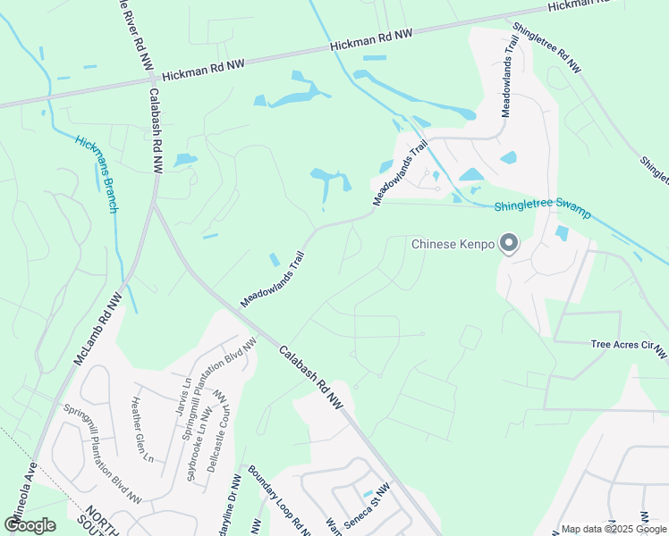 map of restaurants, bars, coffee shops, grocery stores, and more near 1070 Ridge Walk Northwest in Calabash