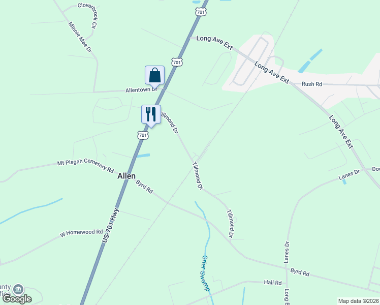 map of restaurants, bars, coffee shops, grocery stores, and more near 3939 Tillmond Drive in Conway