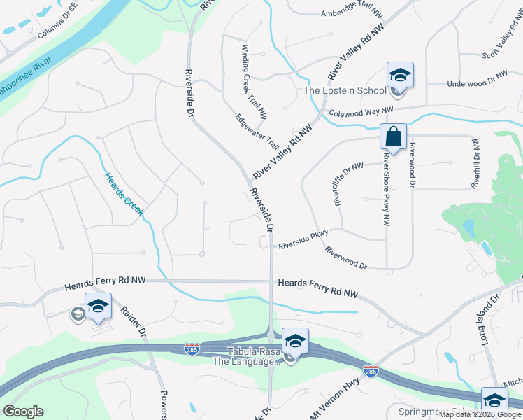 map of restaurants, bars, coffee shops, grocery stores, and more near 35 Old Stratton Chase in Sandy Springs