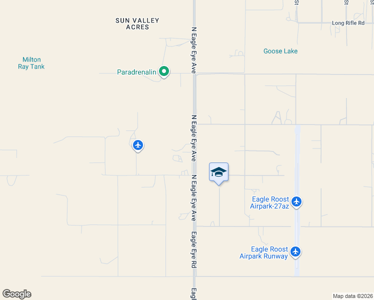 map of restaurants, bars, coffee shops, grocery stores, and more near 47602 Eagle Eye Road in Aguila