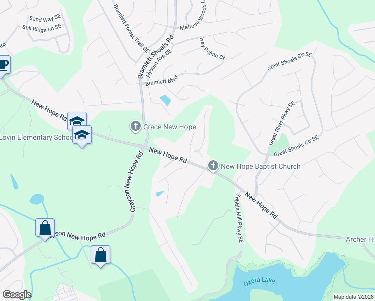 map of restaurants, bars, coffee shops, grocery stores, and more near 1150 Grayson Oaks Drive in Lawrenceville