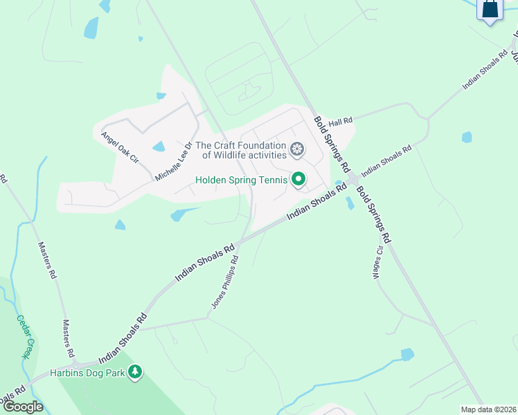 map of restaurants, bars, coffee shops, grocery stores, and more near 2926 Jones Phillips Road in Dacula