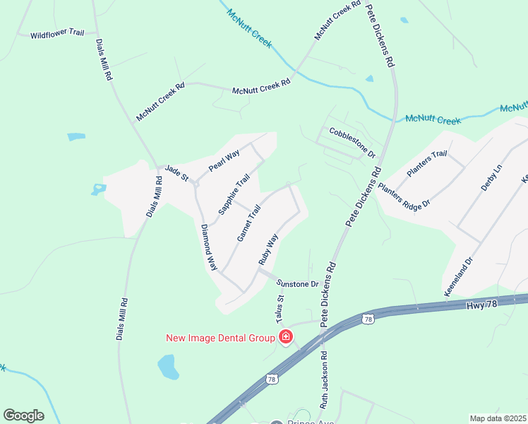 map of restaurants, bars, coffee shops, grocery stores, and more near 1080 Garnet Trail in Bogart