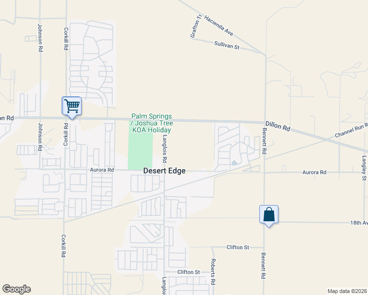 map of restaurants, bars, coffee shops, grocery stores, and more near 17260 Langlois Rd in Desert Hot Springs