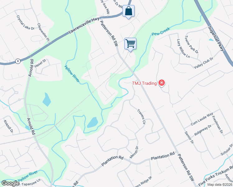 map of restaurants, bars, coffee shops, grocery stores, and more near 2006 Patterson Park Place in Lawrenceville