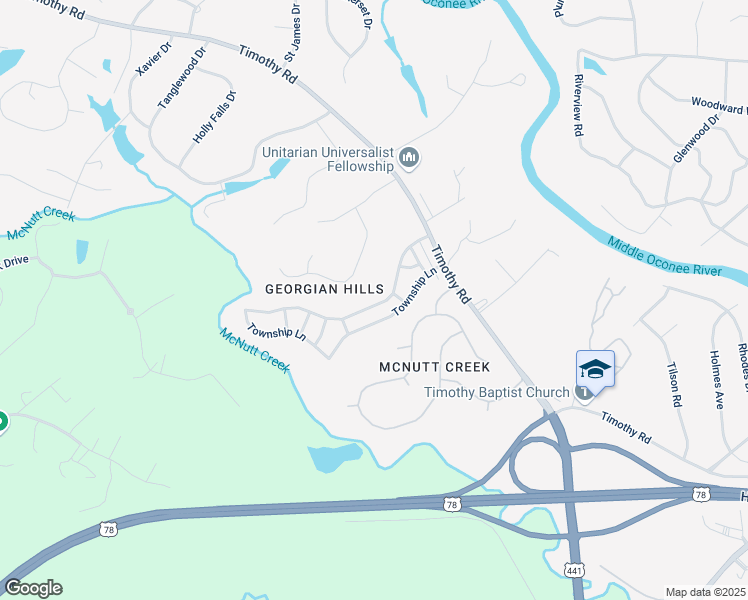map of restaurants, bars, coffee shops, grocery stores, and more near 145 Middleton Pl in Athens