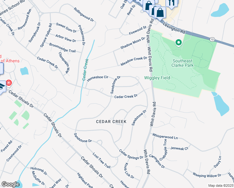 map of restaurants, bars, coffee shops, grocery stores, and more near 110 Orchard Knob Lane in Athens