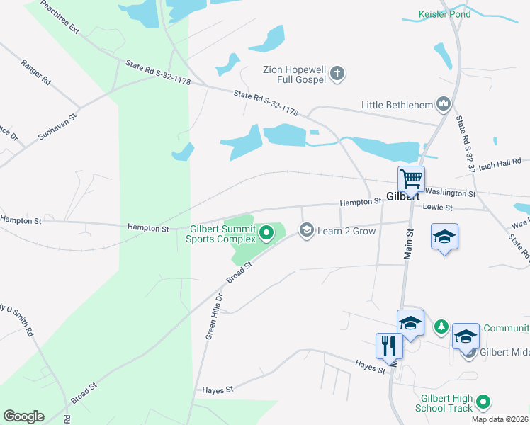 map of restaurants, bars, coffee shops, grocery stores, and more near 154 Hampton Street in Gilbert