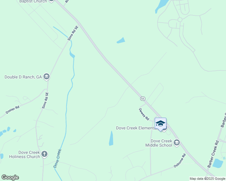 map of restaurants, bars, coffee shops, grocery stores, and more near 8301 Hog Mountain Road in Statham