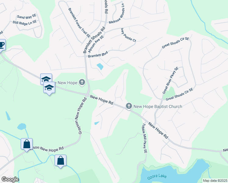 map of restaurants, bars, coffee shops, grocery stores, and more near 1180 Grayson Oaks Drive in Lawrenceville