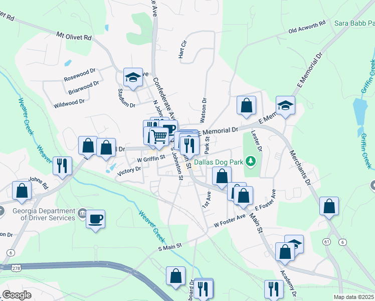 map of restaurants, bars, coffee shops, grocery stores, and more near 200 Main Street in Dallas