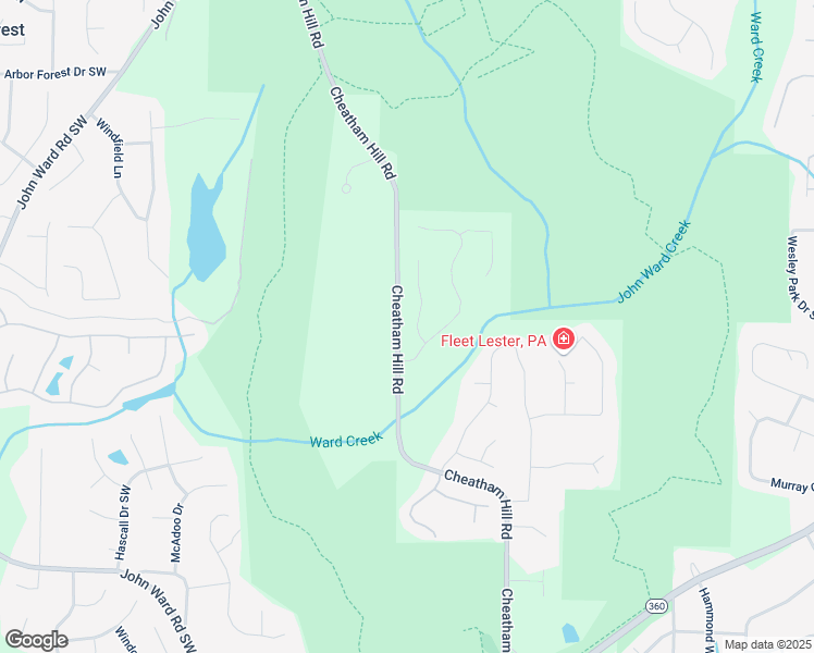 map of restaurants, bars, coffee shops, grocery stores, and more near 1200 Larson Lane Southwest in Marietta
