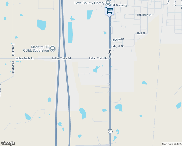 map of restaurants, bars, coffee shops, grocery stores, and more near 1605 Park in Marietta