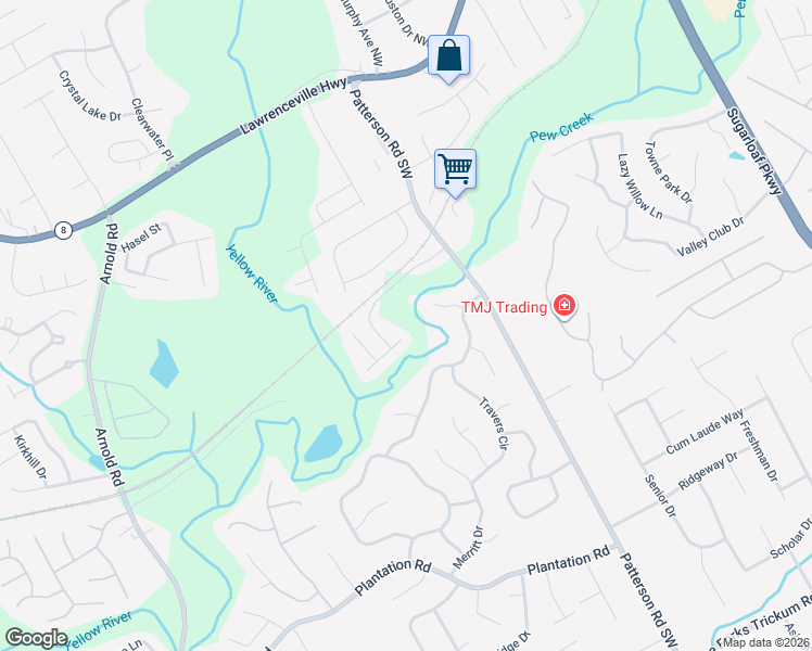 map of restaurants, bars, coffee shops, grocery stores, and more near 1917 Patterson Park Place in Lawrenceville