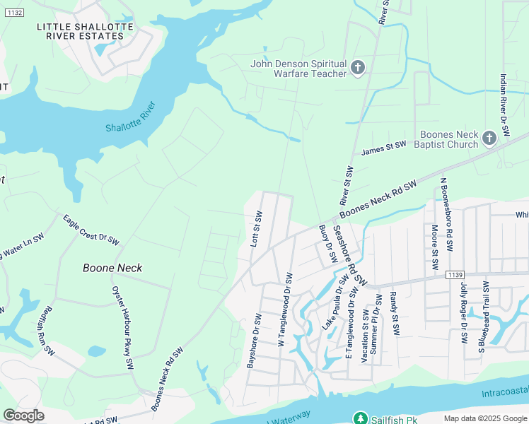 map of restaurants, bars, coffee shops, grocery stores, and more near 2075 Lott St SW in Brunswick